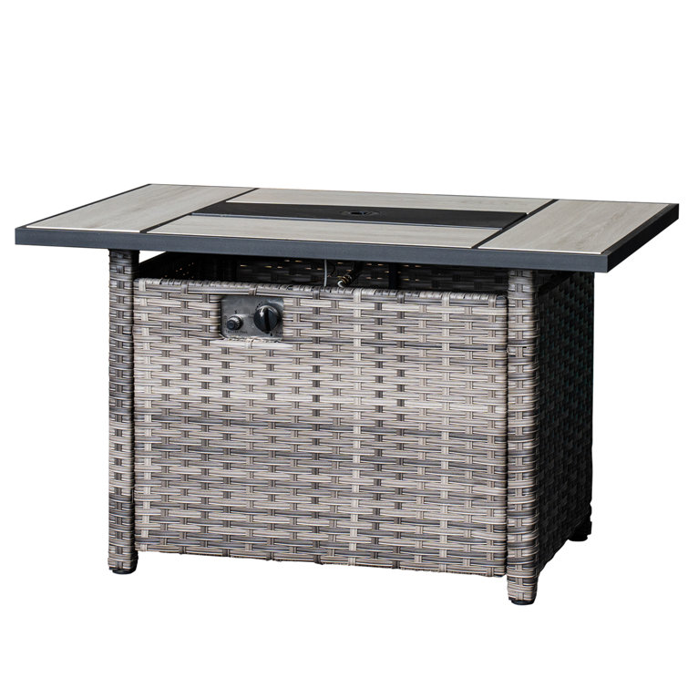 Rectangle Iron Propane Fire Pit Table