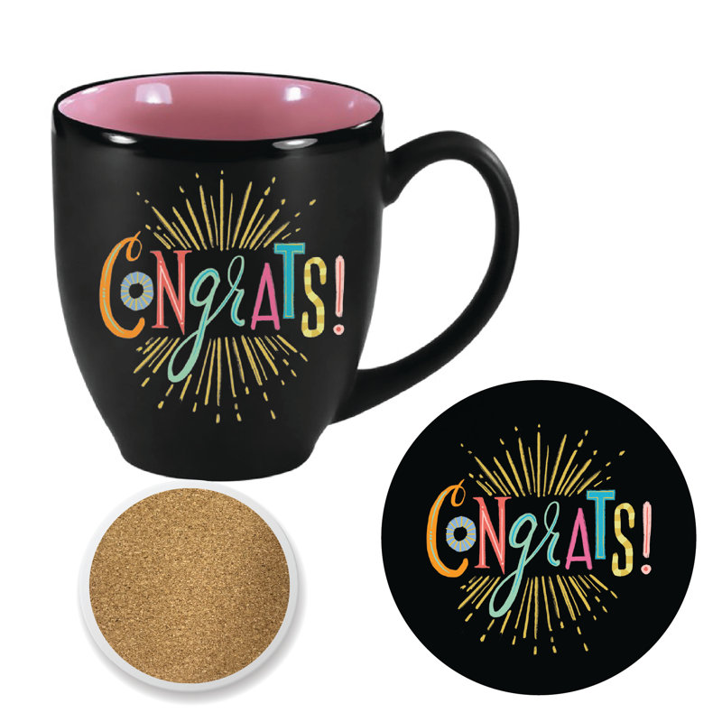 Ensemble de grandes tasses et sous-verres 16 oz