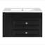 Meuble-lavabo mural 30 po, 2 tiroirs, lavabo simple en céramique 3 trous, armoire moderne-247870375