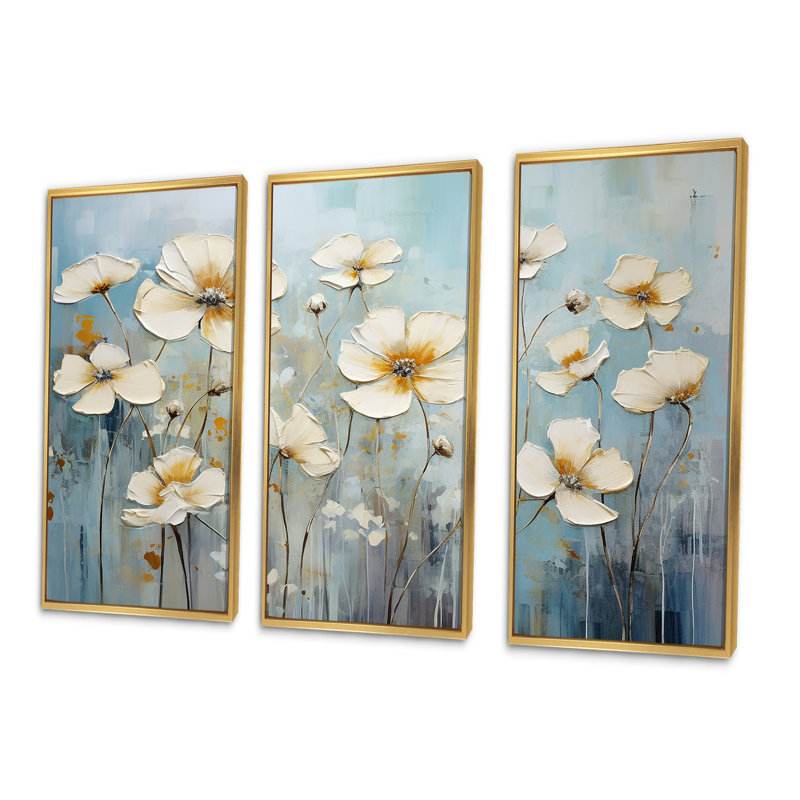 Ensemble de salon élégant Buttercups Meadow II - Buttercups, Cadre flottant doré, H 40 po x l 60 po x P 1 po