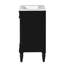 Meuble-lavabo de 18 po - Design rétro noir, construction, rangement organisé, lavabo en céramique avec trou de déversement, idéal pour les petites salles de bain-1780144310