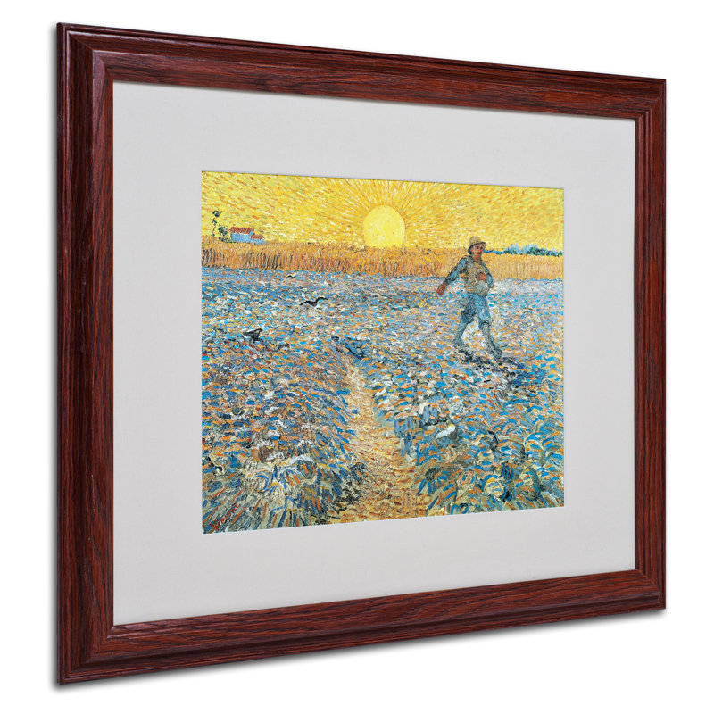 «Sower 1888» par Vincent van Gogh - reproduction d'art sur toile, H 16 po x l 20 po x P 0,5 po, Brun
