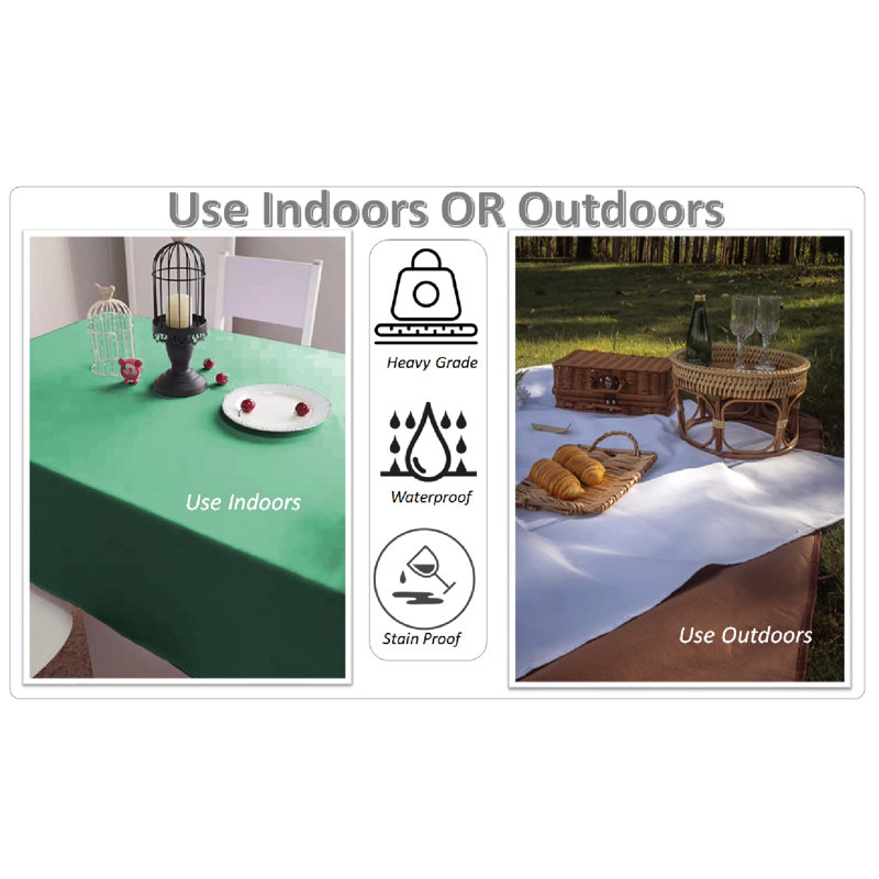 Marceille Rectangle Solid Colour Tablecloth, Green
