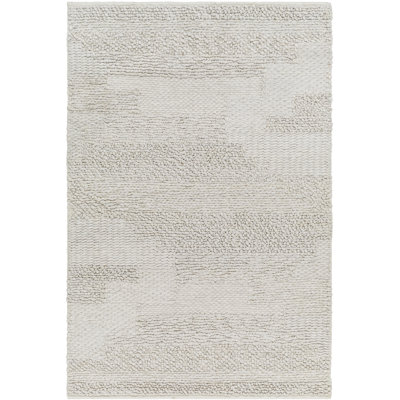 Becali Handmade Hand Woven Light Gray Rug