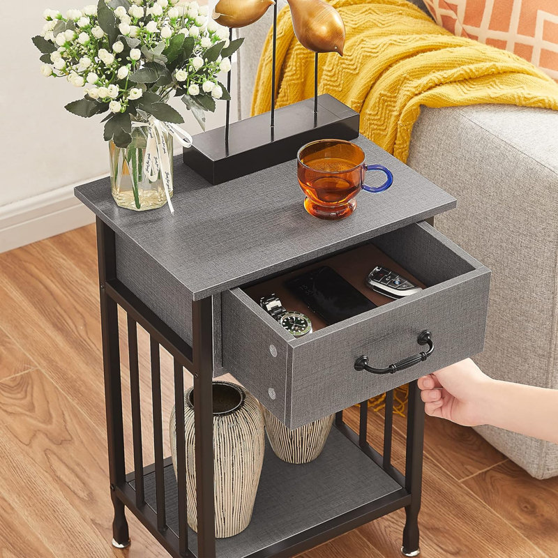 Table de bout Gefell, Gris chanvre