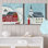 Christmas Barn - ensemble de 2 reproductions d'art sur toile tendue