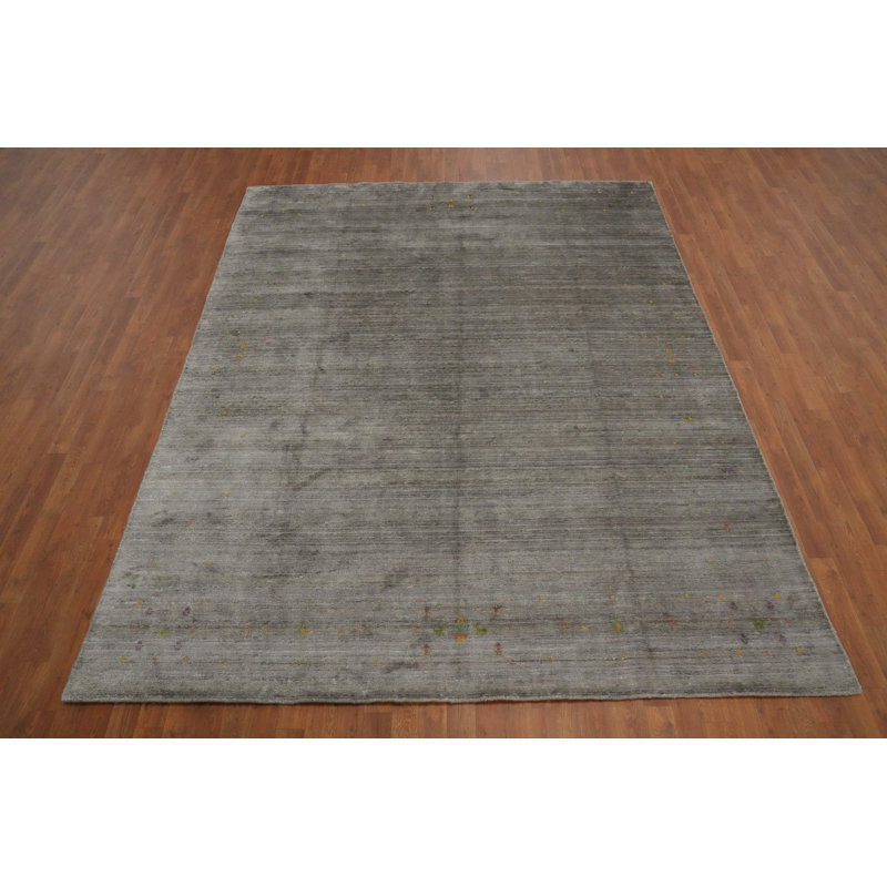 Tapis fabriqué à la main de style Gabbeh 8 x 10 avec des motifs tribaux uniques