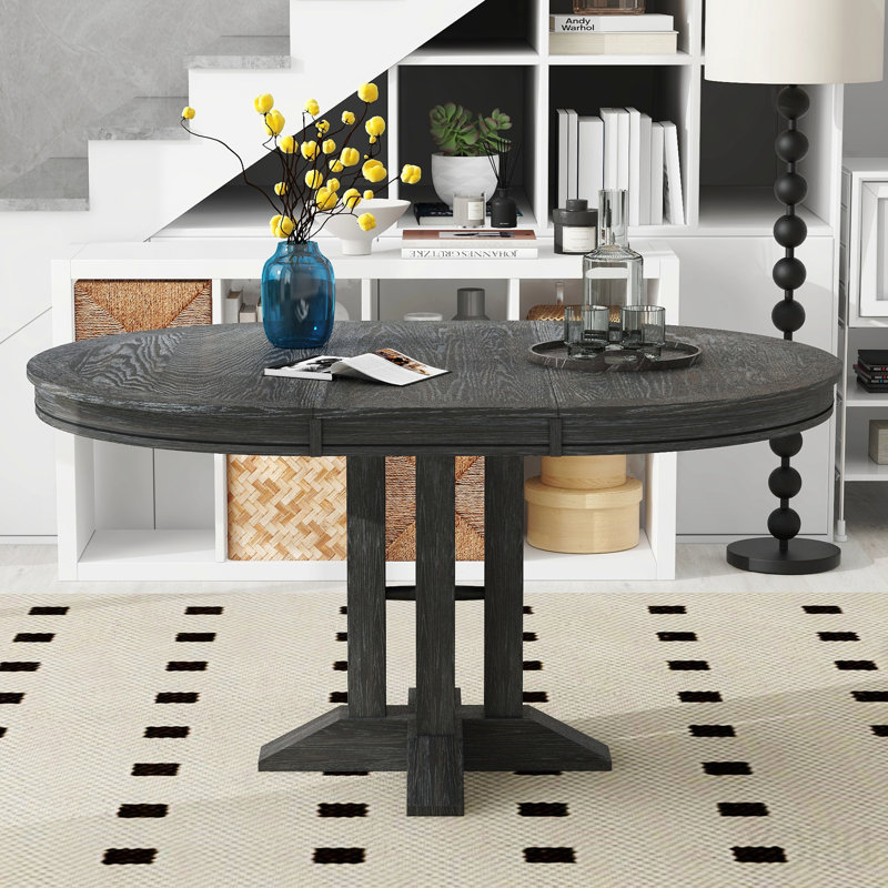 Table de salle à manger extensible Farmhouse, Black