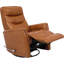 Fauteuil inclinable manuel pivotant 30 po en cuir fleur avec accoudoirs évasés-1573634936