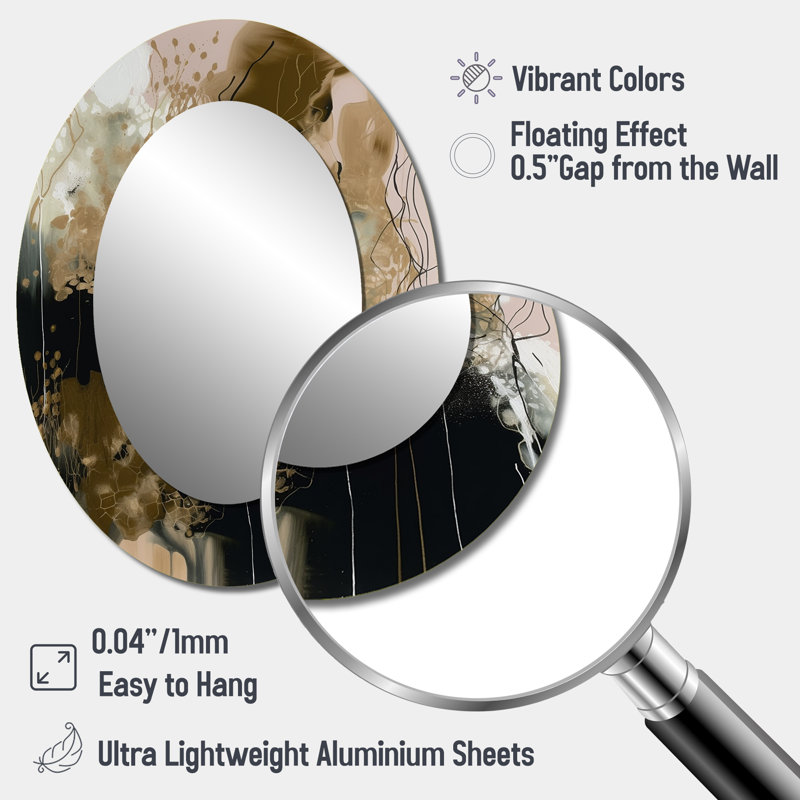 Miroir mural noir «Black Chaos V», 40 po x 30 po