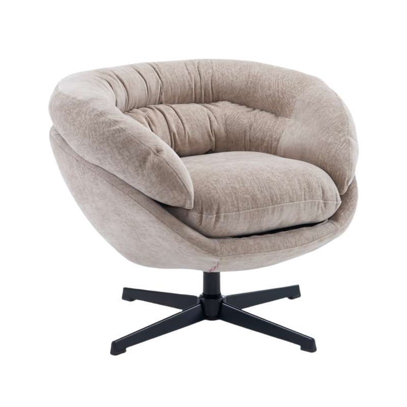 Upholstered Swivel Accent Chair, Brown Chenille