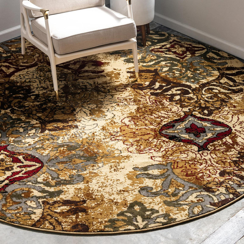 Eelijah Abstract Indoor Rug, Round 10'