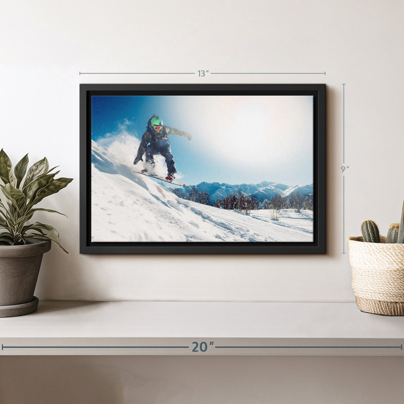 Impression sur toile Sunny Snowboarding, H 9 po x l 13 po