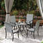 Ensemble de 4 chaises de salle à manger d'extérieur en osier, chaises de patio à haut dossier et accoudoirs profonds, salle à manger avec balcon au bord de la piscine-1550329807