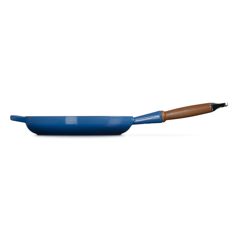 Le Creuset Enameled Cast Iron Alpine Wood Handle Fry Pan, 2.25Qt. - Flame, Marseille