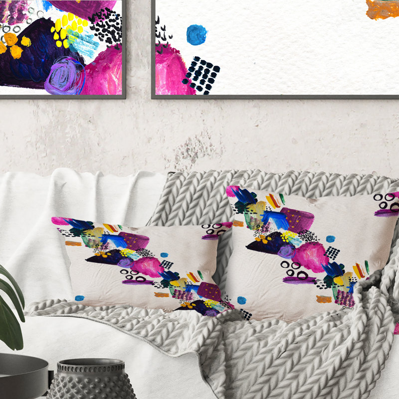 Motif multicolore de motifs de peinture sans soudure I - imprimé moderne, 16 po x 16 po