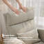 Chaise berçante en lin, fauteuil de chambre de bébé avec coussin et poches, gris