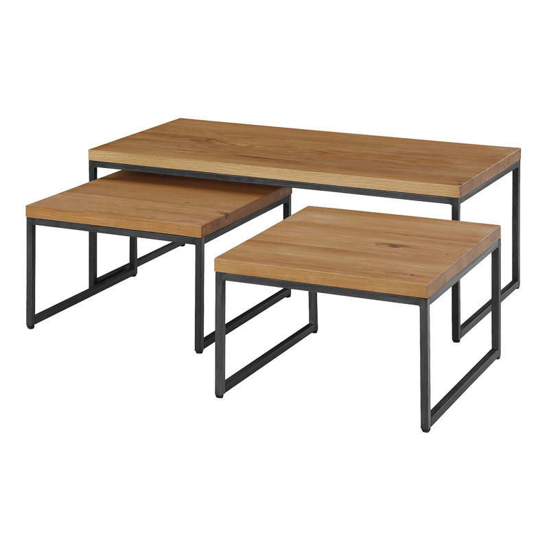 Perrott Solid Wood Sled Coffee Table, Oak