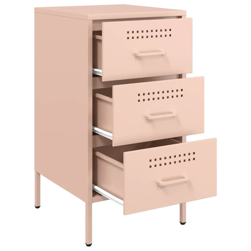 Bedside Cabinet 36x39x68 cm Steel, Pink