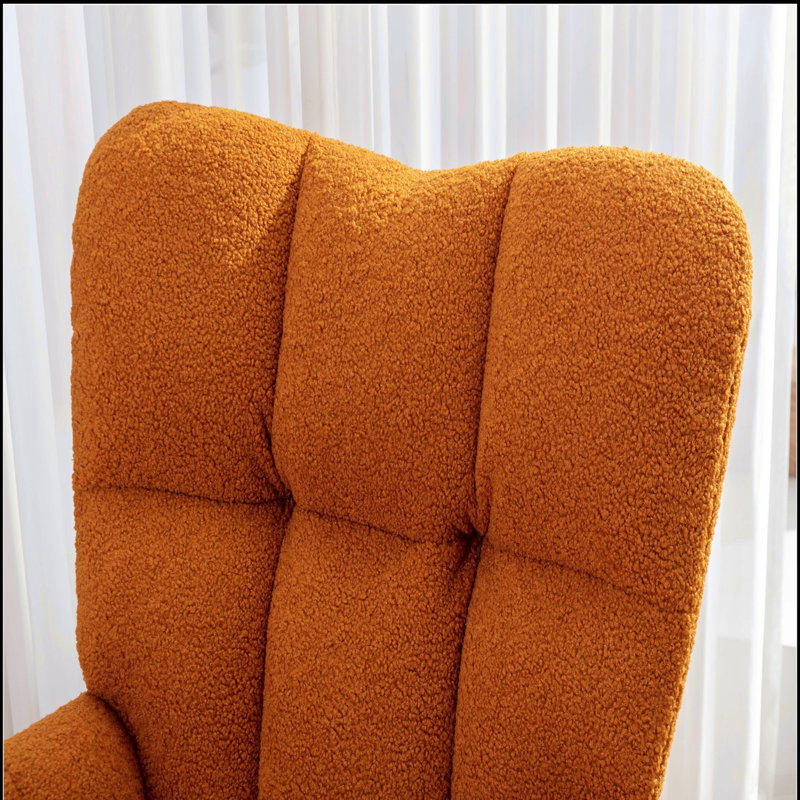 050-Fauteuil de chambre de bébé à bascule berçant en tissu pour le salon intérieur, caramel, Caramel, Caramel