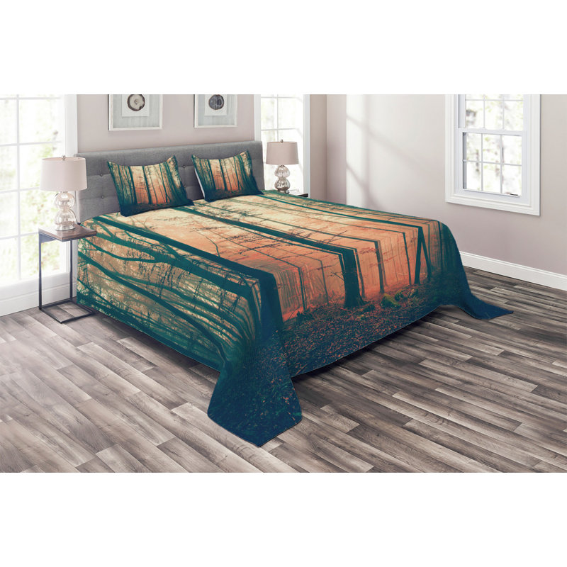 Mystic Rustic Polyester Coverlet, King Bedspread + 2 Shams