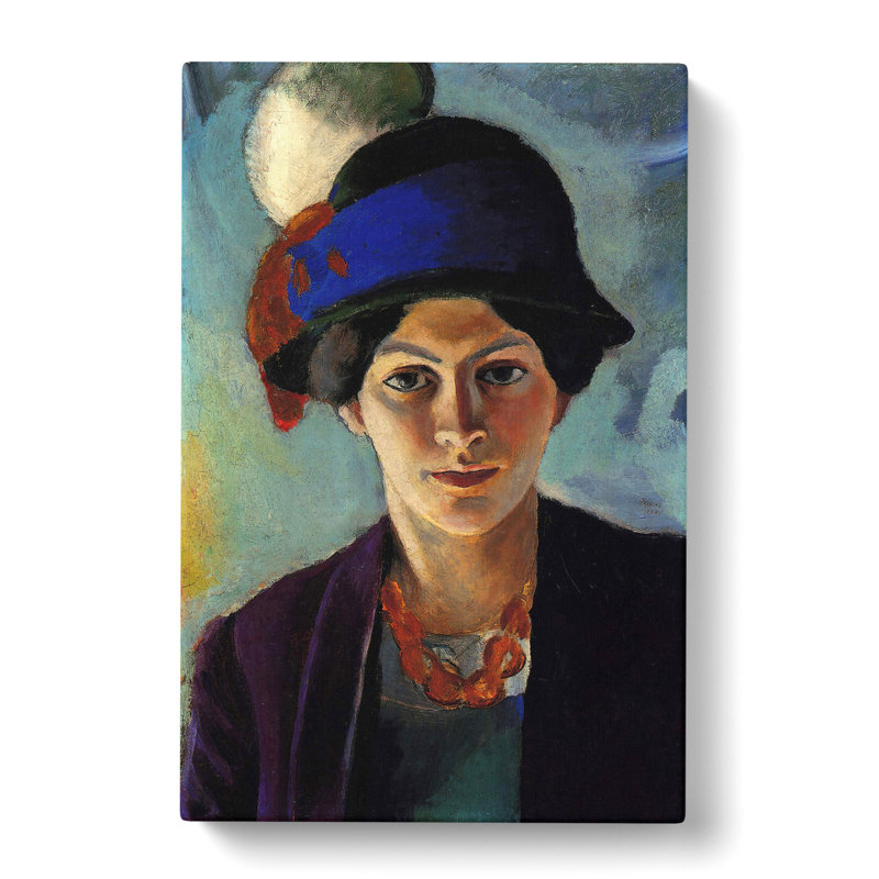 Portrait Of A Woman by August Macke - Wrapped Canvas Painting, 76cm H x 50cm W x 3cm D