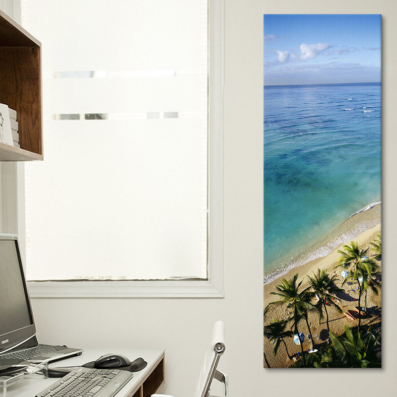 Reproduction de photo sur toile panoramique waikiki beach, honolulu, oahu, hawaii, H 72 po x l 24 po x P 1,5 po