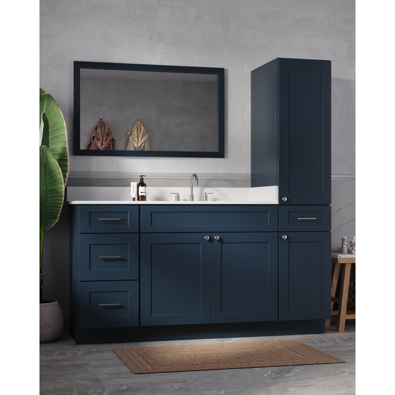 Ensemble de meuble-lavabo simple 66 po Disar, Blue