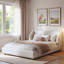Modern Upholstered Bed With Extra-wide Wingback Headboard, Wood Legs And Sturdy Wooden Slats-131246568
