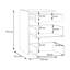 Add-On Chest of Drawers for Wardrobes, 3 Drawers, Engineered Wood, Gray, 53.5cm W x 78.2cm H x 52.7cm D-111362251