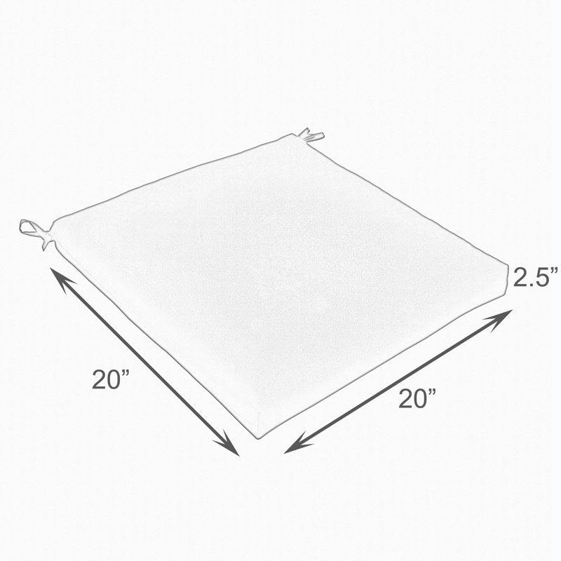 Outdoor 2.5'' Dining Chair Seat Cushion, 2.5" H x 20" W x 20" D