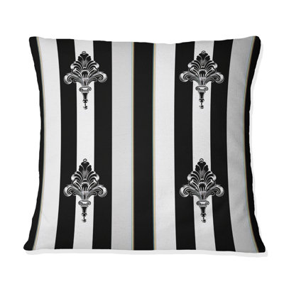 Coussin traditionnel noir à fines rayures II - traditionnel