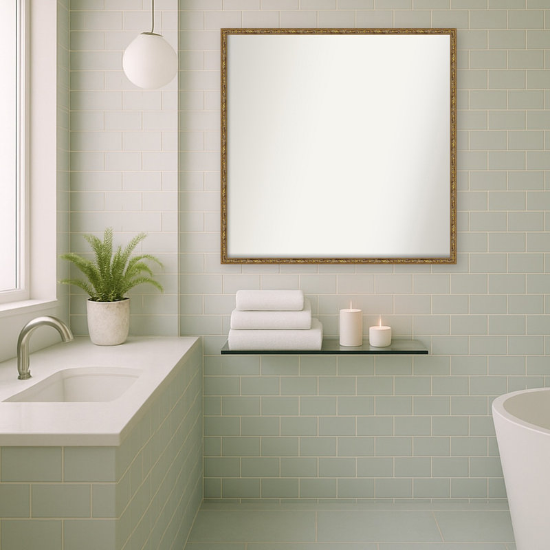 Miroir mural pour salle de bain Pearce, Belvédère bronze