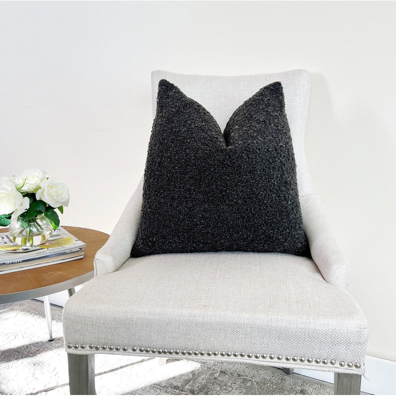 Housse de coussin Bouclé, H 22 po x l 22 po, Gris