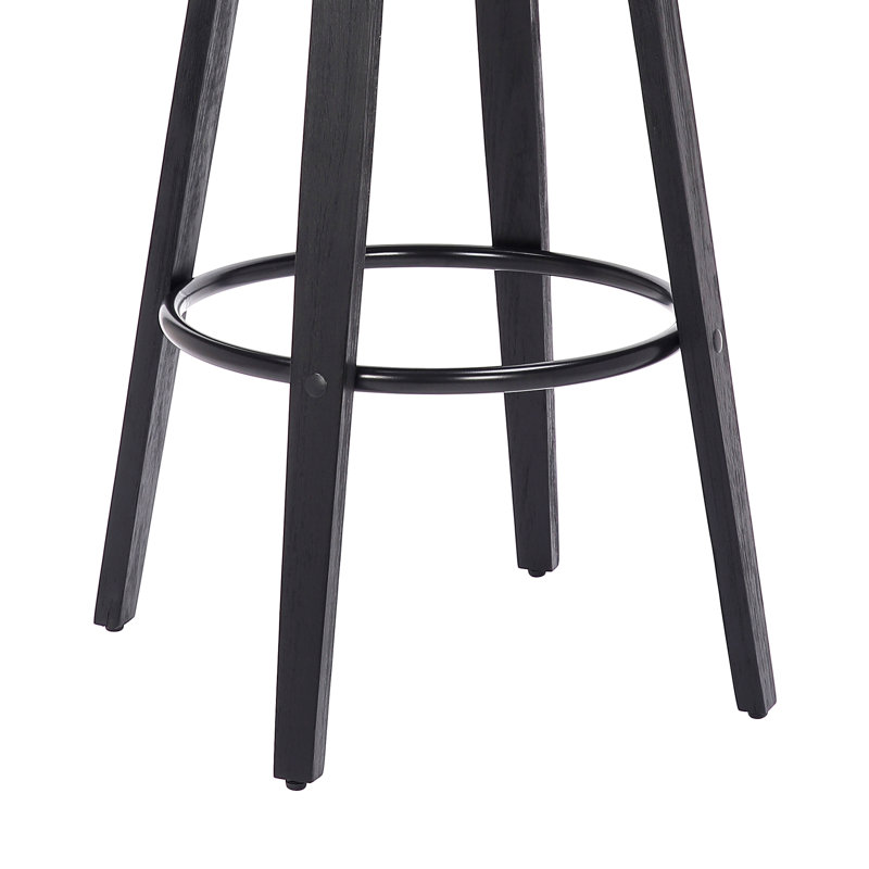 Tabouret de bar Zeno Mid-Century, Tabouret de bar (siège d'une hauteur de 30 po), Siège gris / cadre noir