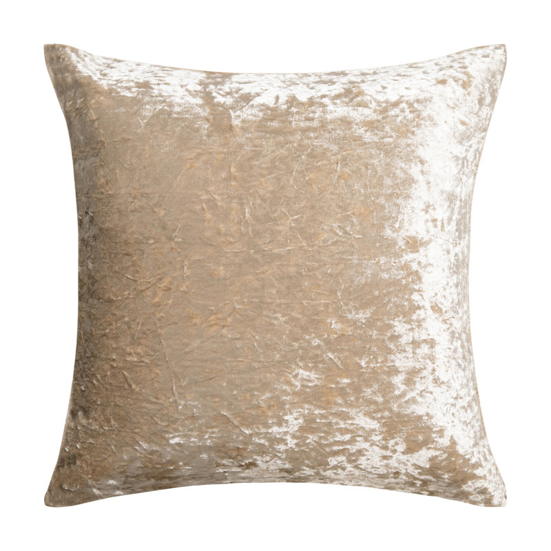 Velvet Reversible Pillow Cover, 18" H x 18" W, Beige