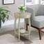 Table d'appoint polyvalente ronde blanche antique avec tablette pour différents espaces de vie