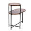 Table de bout moderne en noyer brun avec tablette de rangement spacieuse et base en métal
