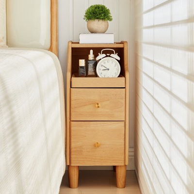 Solid Wood End Table With Storage