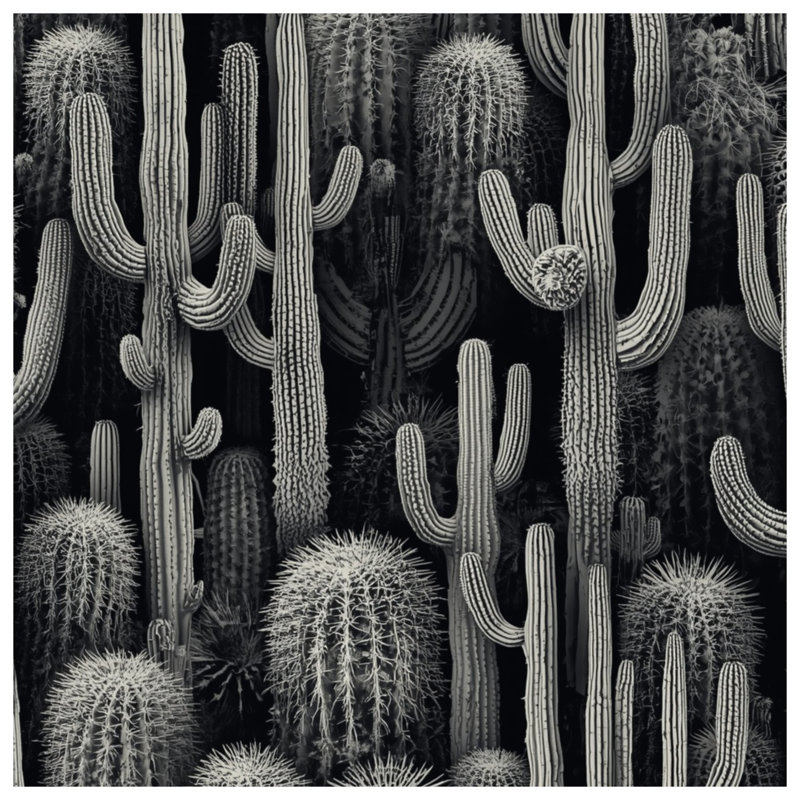 Couvertures à motif de cactus dense, L 50 po x H 60 po