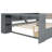 Full Gray Wood Platform Bed With Shelves, Drawers, Charging & Upholstered Headboard-2081394645-2081394640