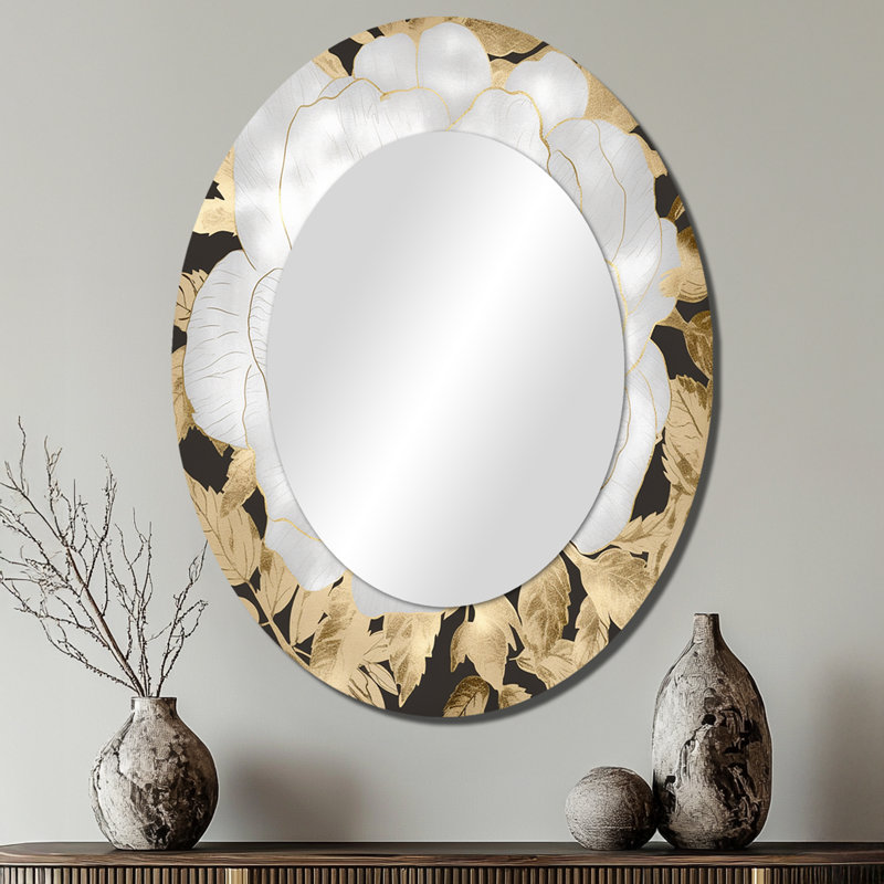 Miroir mural ovale exquis, 40 po x 30 po
