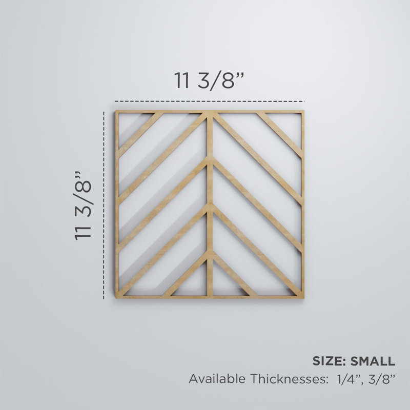 Panneaux muraux en bois Genoa, H 11 3/8 po x l 11 3/8 po x P 3/8 po, Bois