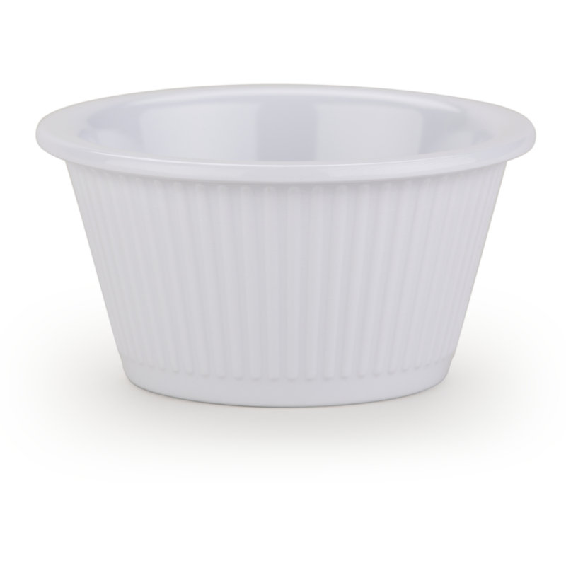 Ramequin en mélamine cannelé, 2 oz, Blanc