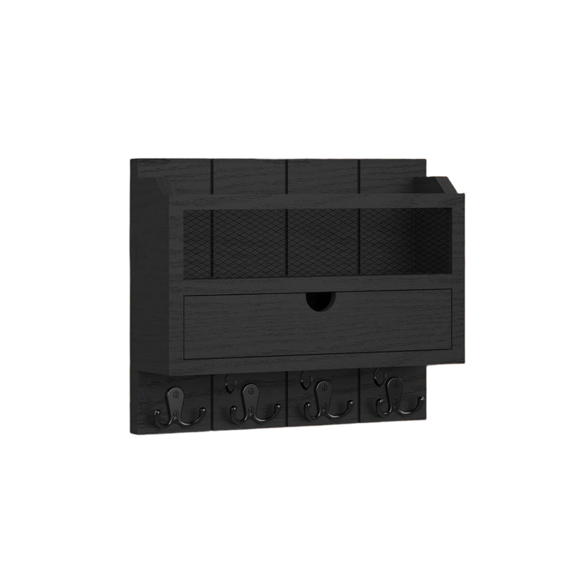 Wood Wall Organizer with Wall Baskets