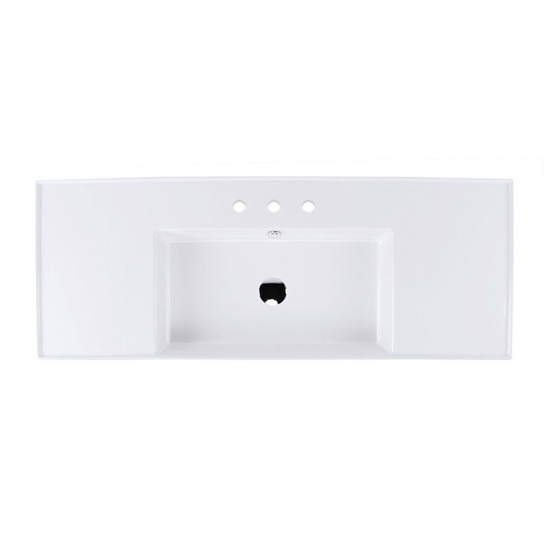 Aquaotto 48.12'' L Bathroom Sink, 3 Hole - 8" Centers