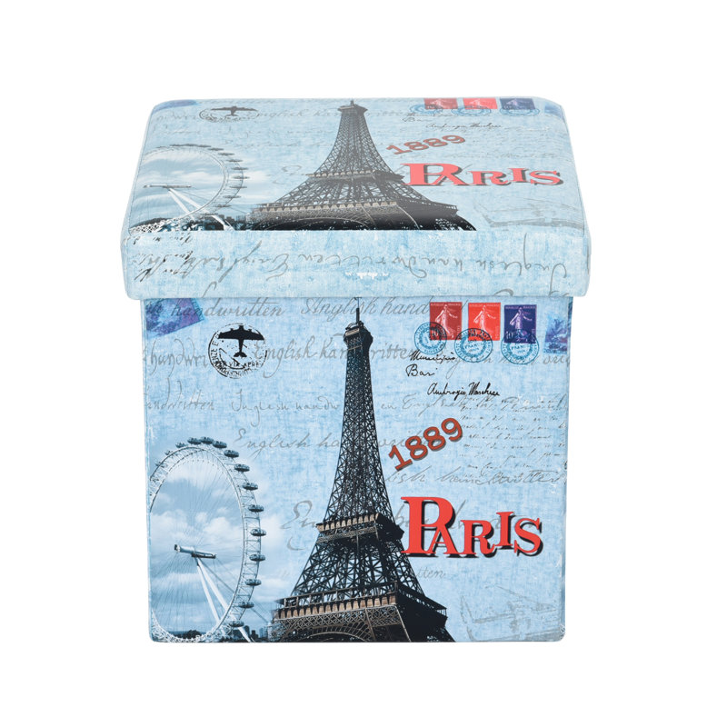 Pandro 38cm Wide Square Paris Cube Ottoman with Storage