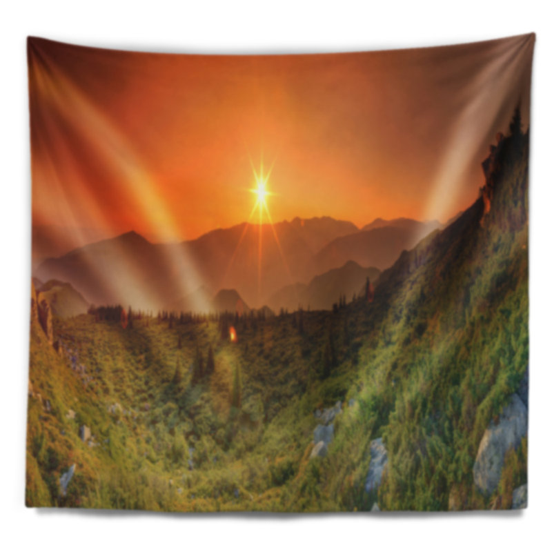 Tapisserie abstraite «Summer in montagnes», H 68 po x l 80 po