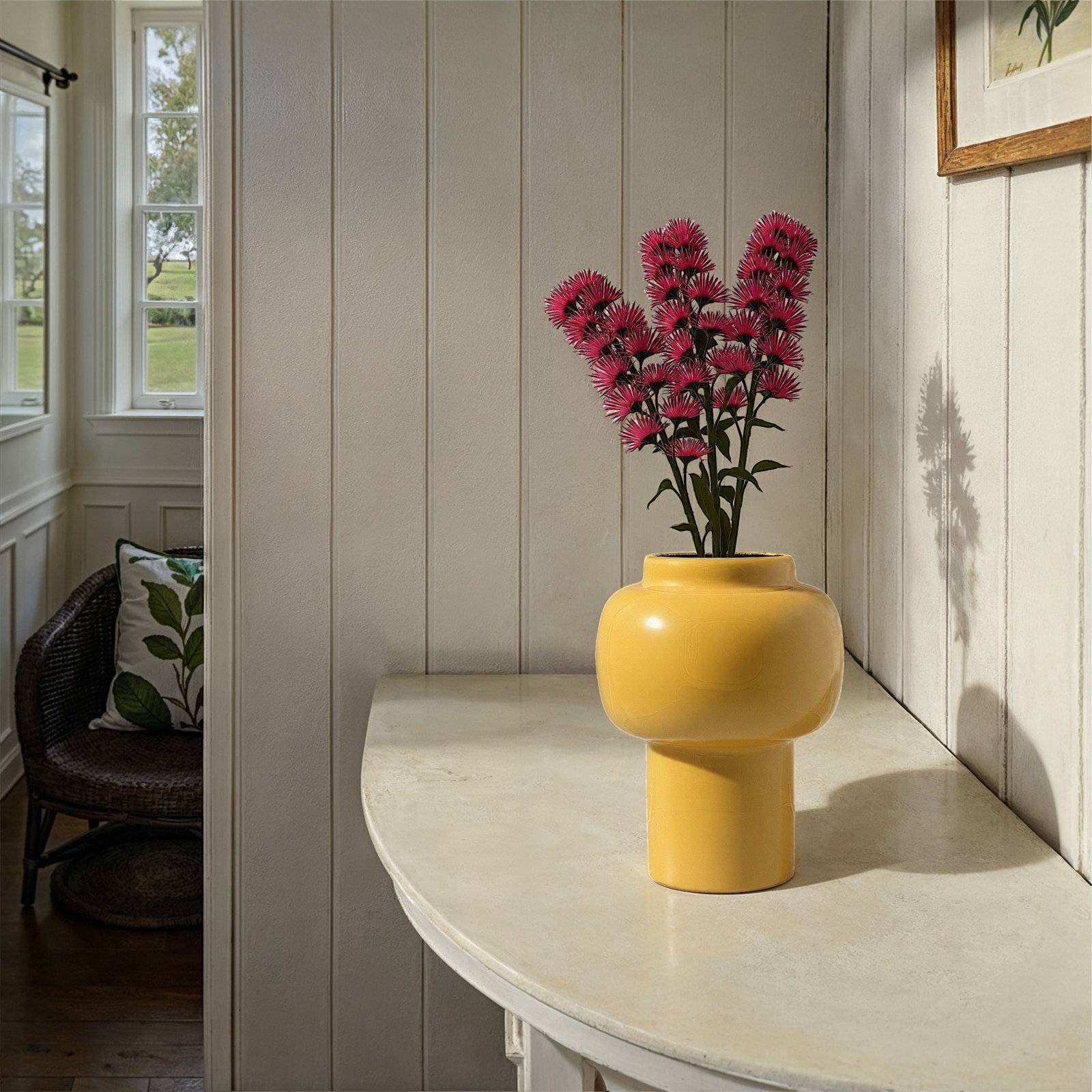 Enameled Metal Vase