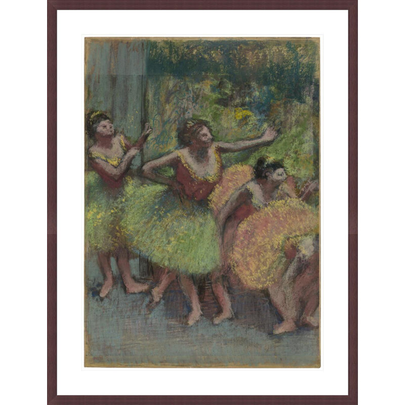 Danseuses vertes et jaunes (Danseuses vertes et jaunes) par Edgar Degas, impression giclée encadrée, H 41,5 po x l 31,81 po